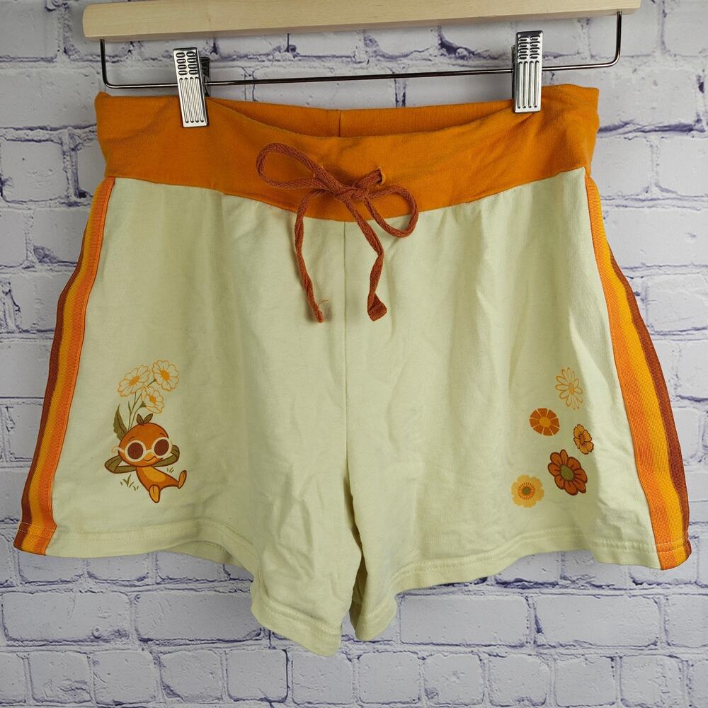 Disney Parks Epcot Flower Garden Orange Bird Groovy Garden Shorts Size Med